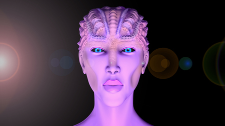 Alien SCIFI portraitの写真素材
