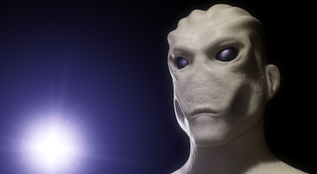 Alien SCIFI portraitの写真素材