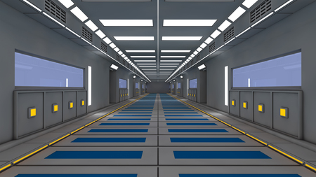 Futuristic corridor interiorの写真素材