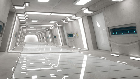 Futuristic corridor interiorの写真素材