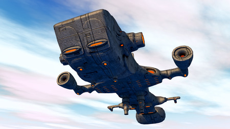 Futuristic UFO shipの写真素材