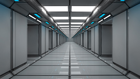 Futuristic corridor interiorの写真素材