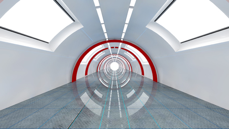 Futuristic corridor interiorの写真素材