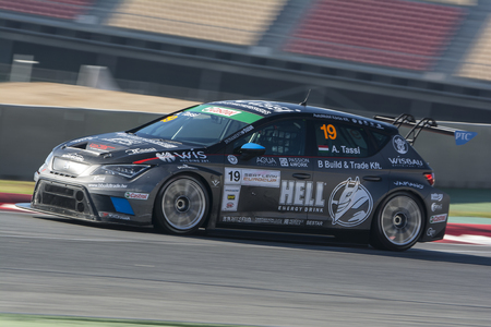 Driver Attila TASSI.  SEAT LEON EUROCUP. International GT Open. Montmelo, Spain. October 31, 2015のeditorial素材