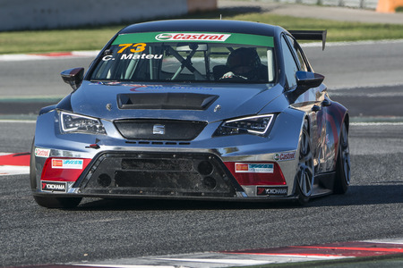 Driver Mateu CLEMENT.  SEAT LEON EUROCUP. International GT Open. Montmelo, Spain. October 31, 2015のeditorial素材