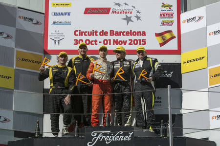 Awards ceremony Radical European Masters Championship. International GT Open. Montmelo, Spain. November 1, 2015のeditorial素材