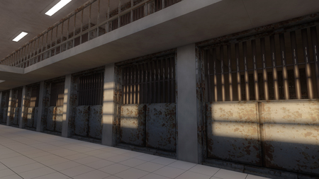 3d futuristic interior jailの写真素材