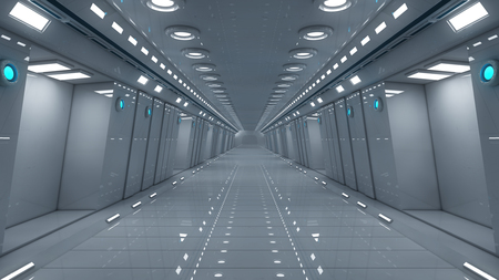 Futuristic interior corridor stageの写真素材