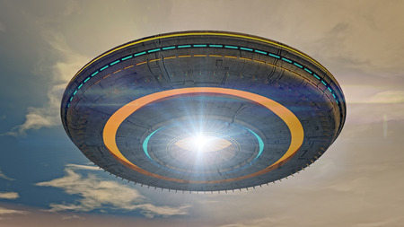 Futuristic UFO shipの写真素材