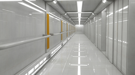 Futuristic interior corridor stageの写真素材