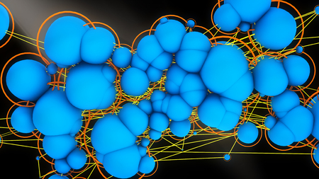 3d abstract connections spheresの写真素材