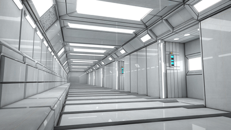 Futuristic SCIFI corridor interiorの写真素材