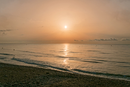 Sunset on the beachの写真素材