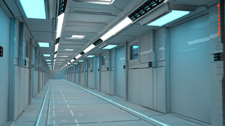 Futuristic corridor interior architectureの写真素材