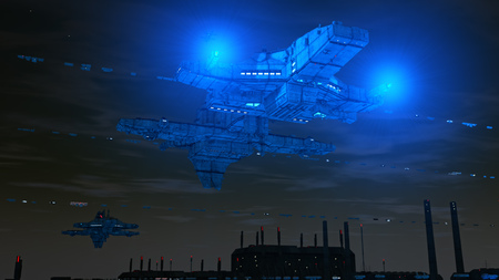 Futuristic spaceshipの写真素材