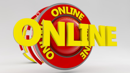 3d sign Online textの写真素材