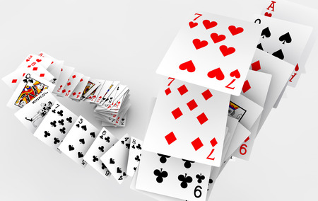 Poker cards fallingの写真素材