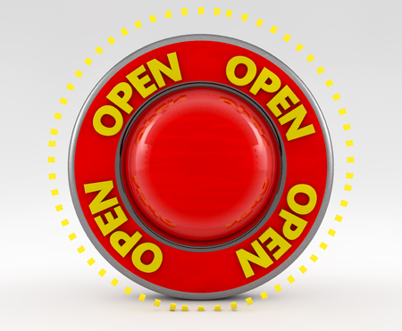 3d open red signの写真素材