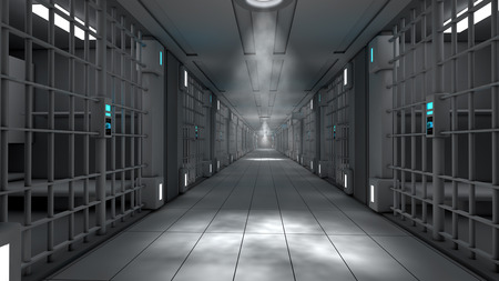 3d interior jail corridor