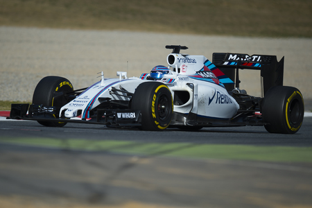 Driver Valtteri Bottas.  Team Williams Martini. Formula One Test Days at Circuit de Catalunya. Montmelo, Spain. February 23, 2016のeditorial素材