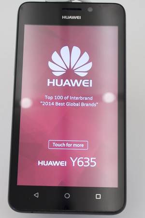 Huawey Y635 T1. Mobile World Centre. Barcelona, Spain. February 27, 2016のeditorial素材