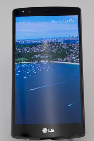 Mobile LG G4. Mobile World Centre. Barcelona, Spain. February 27, 2016のeditorial素材