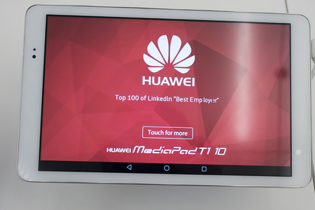 Huawey mediapad T1. Mobile World Centre. Barcelona, Spain. February 27, 2016のeditorial素材