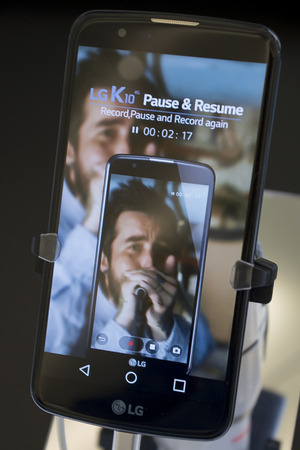 Mobile LG K10. Mobile World Centre. Barcelona, Spain. February 27, 2016のeditorial素材