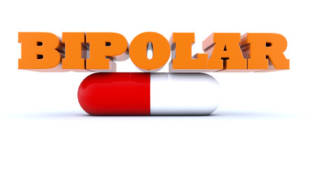Bipolar disorder text and capsuleの写真素材