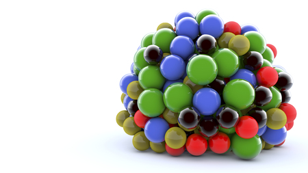 Colorful spheres and white backgroundの写真素材