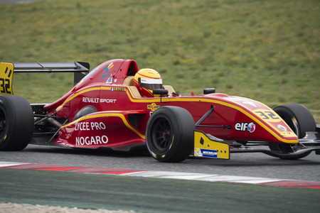 Driver Daniel Harout. Challenge formula. V de V endurance Series. Montmelo, Spain. March 19, 2016のeditorial素材