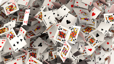 Poker cards fallingの写真素材
