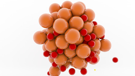 Colorful spheres and white backgroundの写真素材