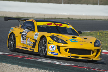 Driver Andrea Marchesini. GT Cup. Catalan Car Racing Championships. CER, Spanish Endurance Cup at Circuit de Catalunya. Montmelo, Spain. April 03, 2016のeditorial素材