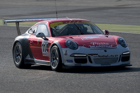 Driver Thomas Laurent. GT Cup. Catalan Car Racing Championships. CER, Spanish Endurance Cup at Circuit de Catalunya. Montmelo, Spain. April 03, 2016のeditorial素材