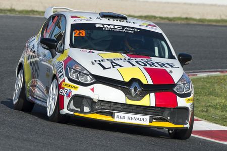 Driver Didac Ros. Clio Cup. Catalan Car Racing Championships. CER, Spanish Endurance Cup at Circuit de Catalunya. Montmelo, Spain. April 03, 2016のeditorial素材
