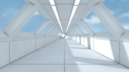 3d render. Futuristic spaceship insideの写真素材