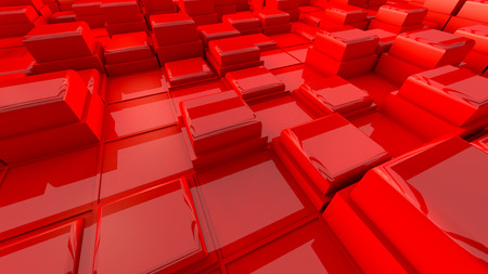 3d render. Abstract cubes networkの写真素材