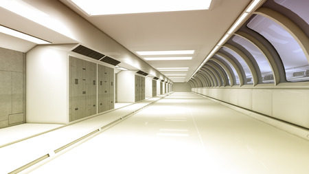 3d render. Futuristic spaceship insideの写真素材