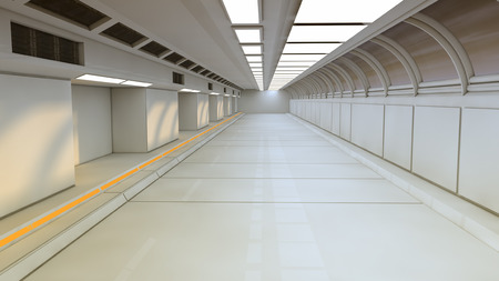 3d render. Futuristic spaceship insideの写真素材