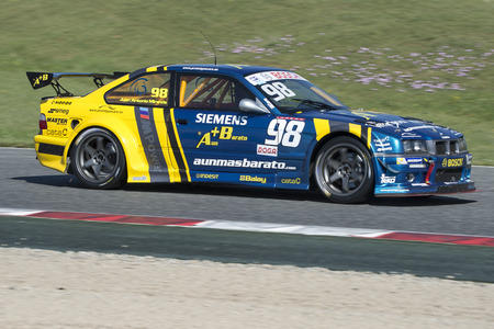 Driver Miranda. BMW M3. Classic and legend Cup. Trofeo Targa Iberia at Circuit de Catalunya. Montmelo, Spain. April 23, 2016のeditorial素材