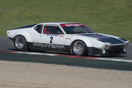 Driver Luis Villalba. Detomaso Pantera. Classic and legend Cup. Trofeo Targa Iberia at Circuit de Catalunya. Montmelo, Spain. April 23, 2016のeditorial素材