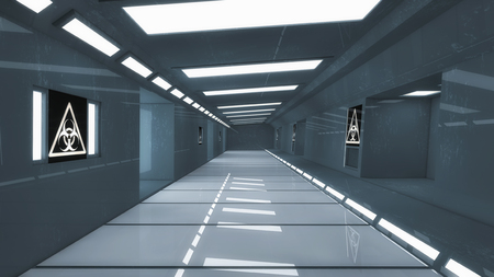 3d render. Futuristic spaceship insideの写真素材