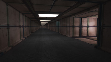 3d render interior. Futuristic hallway. Interior design conceptの写真素材