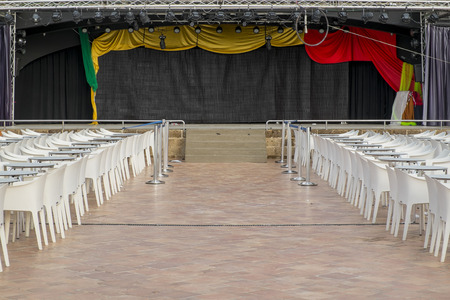 Stage for theater and chairsの写真素材