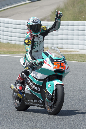 Driver Hafizh Syahrin. Team Petronas. Monster Energy Grand Prix of Catalonia MotoGP at Circuit of Catalonia. Barcelona, Spain, June 5, 2016のeditorial素材