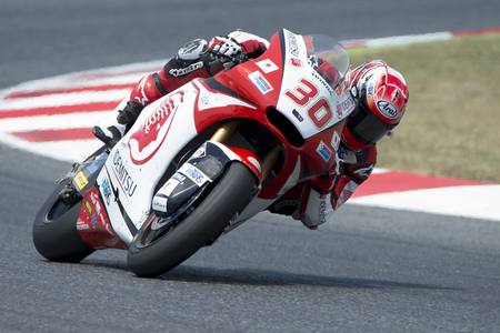 Driver Takaaki Nakagami. Team IDemitsu. Monster Energy Grand Prix of Catalonia MotoGP at Circuit of Catalonia. Barcelona, Spain, June 5, 2016のeditorial素材