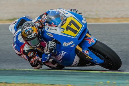 Driver Sena Yamada. Nobby Team. FIM CEV Repsol International Championship  at Circuit of Catalonia. Barcelona, Spain, June 11, 2016のeditorial素材