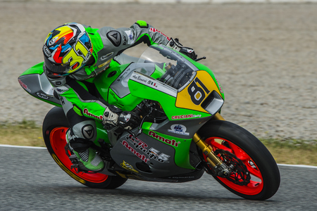 Driver Alex Bernardi. Cruciani Team. FIM CEV Repsol International Championship  at Circuit of Catalonia. Barcelona, Spain, June 11, 2016のeditorial素材