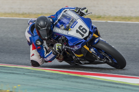Driver Oscar Climent. Motosport Team. FIM CEV Repsol International Championship  at Circuit of Catalonia. Barcelona, Spain, June 11, 2016のeditorial素材